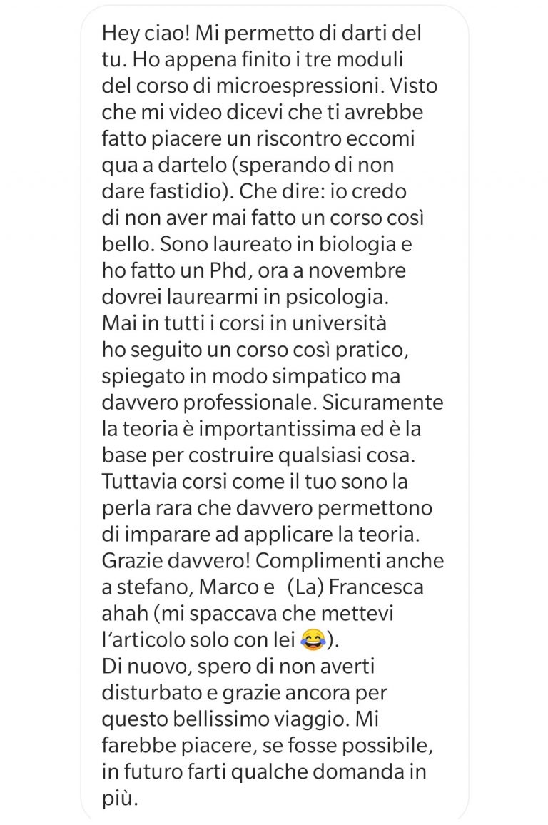 Recensione video corso microespressioni